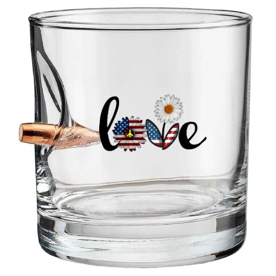 Love daisy solid Bullet Whiskey Glasses