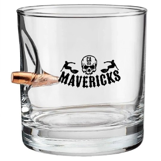 Mavericks Beach Northern California Usa Bullet Whiskey Glasses
