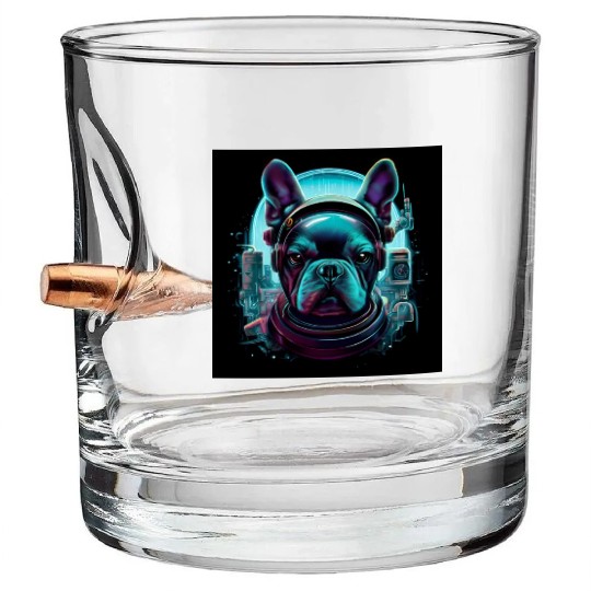 Fantasy Frenchie Bull Dog Bullet Whiskey Glasses