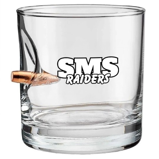SMS Raider spirit wear and game day wear Bullet Whiskey Glasses