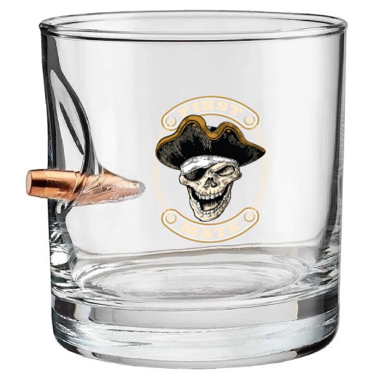 First Mate Pirates Buccaneers Bullet Whiskey Glasses
