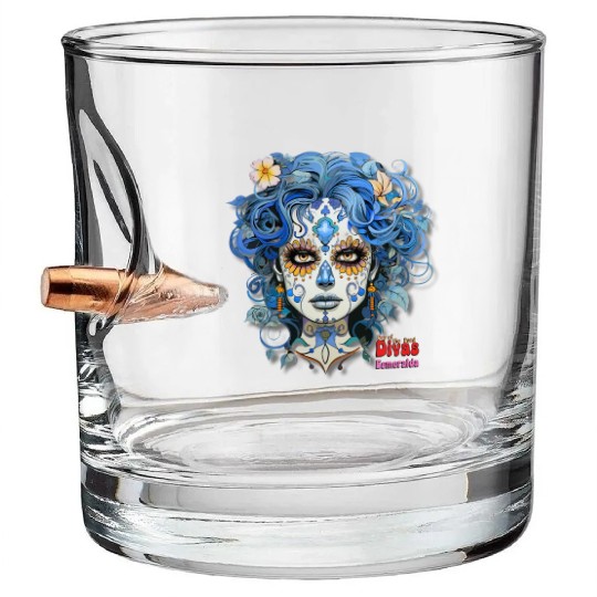 Day of the Dead Divas - Esmeralda Bullet Whiskey Glasses