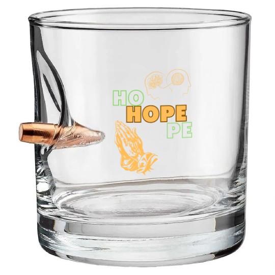 Hope mental health design Bullet Whiskey Glasses