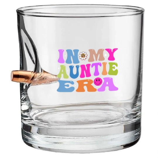 In My Auntie Era Baby Announcement for Aunt Mother Bullet Whiskey Glasses