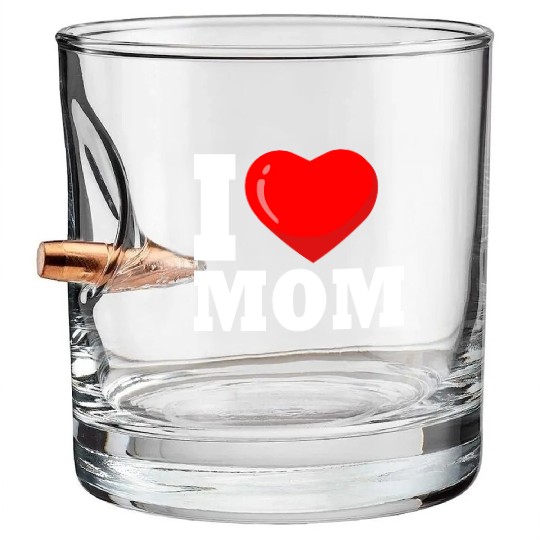 I  mom - i love mom Bullet Whiskey Glasses