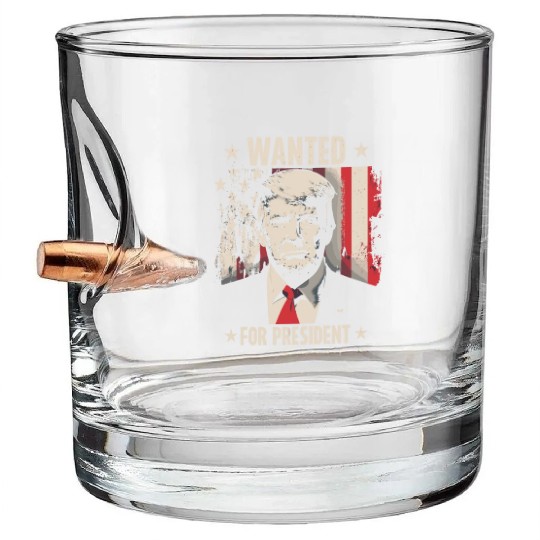 Donald Trump President Elections 2024 Retro Bullet Whiskey Glasses