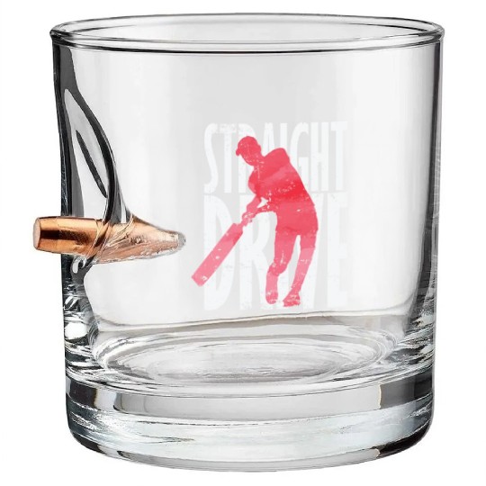 Straight Drive Cricket Bullet Whiskey Glasses