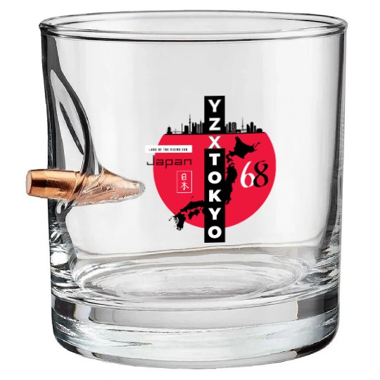 Red dot Tokyo Japan Bullet Whiskey Glasses
