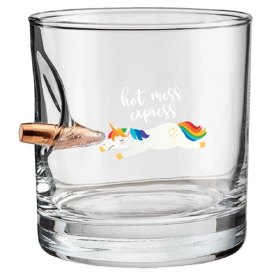 Hot Mess Express Magical Unicorn Bullet Whiskey Glasses