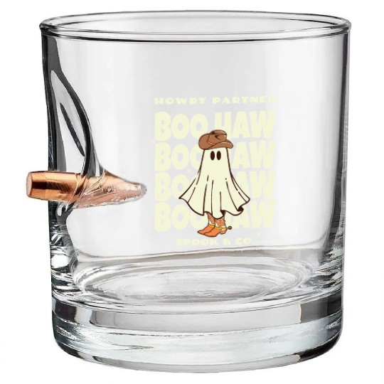 Howdy Partner Boo Haw Spook & Co. Bullet Whiskey Glasses