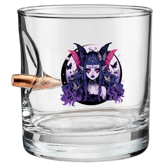 Gothic Dark Fairy Bullet Whiskey Glasses