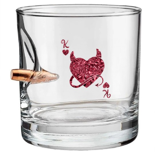 Halloween Card Game King of Hearts Devilish Bullet Whiskey Glasses