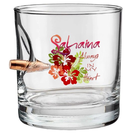 Lahaina: Always in my Heart 2 Bullet Whiskey Glasses