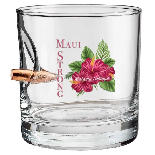 Malama Lahaina: Maui Strong 2 Bullet Whiskey Glasses