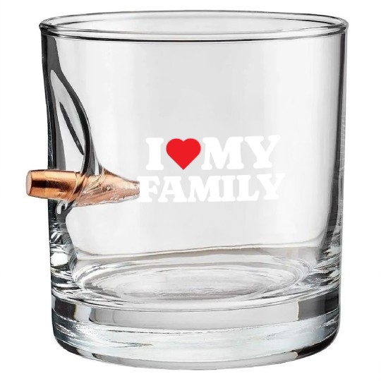 I Love My Family Bullet Whiskey Glasses