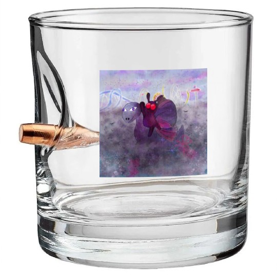 Mothman and Bessie the Lake Erie Monster's Vacay Bullet Whiskey Glasses