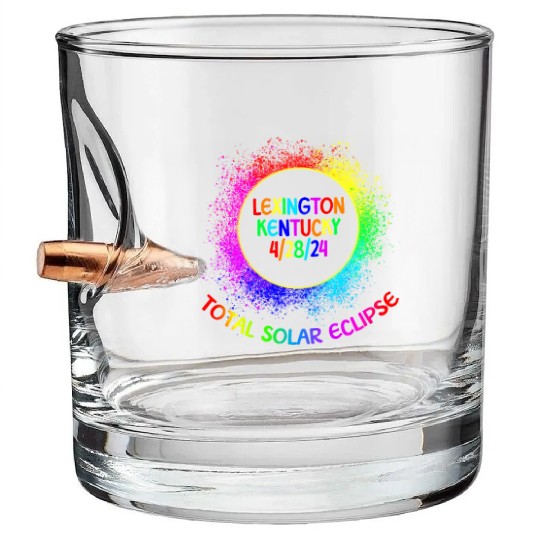 Total Solar Eclipse Lexington Kentucky 4/28/24 Kid Bullet Whiskey Glasses