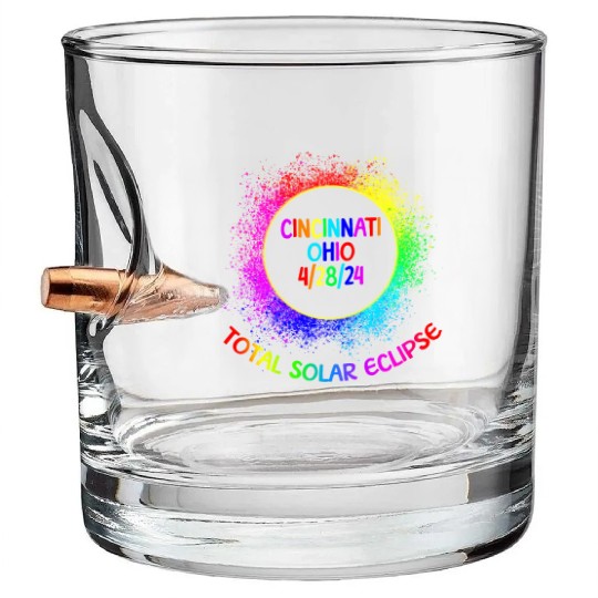 Total Solar Eclipse Cincinnati Ohio 4/28/24 Kids Bullet Whiskey Glasses