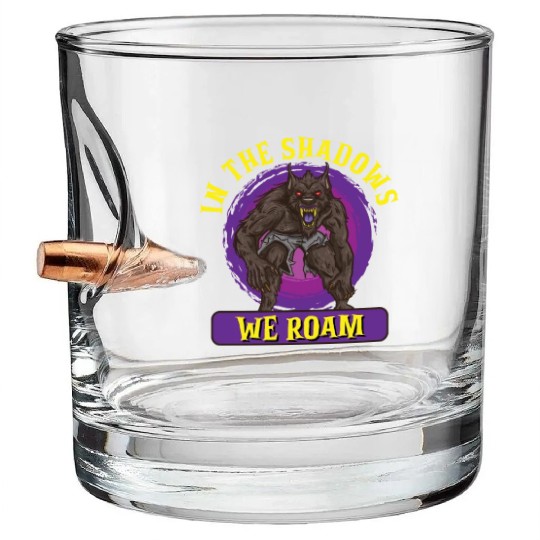 Funny Horror Werewolf Lycanthropy Full Moon Shapes Bullet Whiskey Glasses