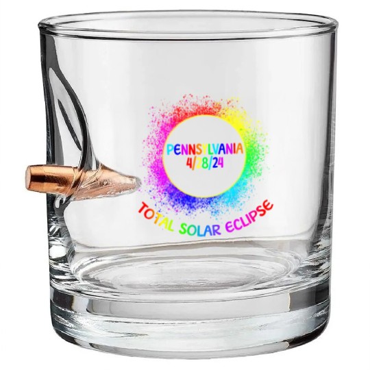 Total Solar Eclipse Pennsylvania 4/28/24 Kids Bullet Whiskey Glasses