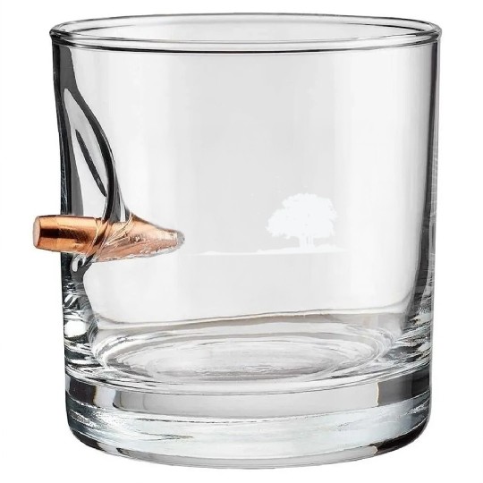 Tree in the Field Nature Leaves Bullet Whiskey Glasses