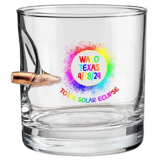 Total Solar Eclipse Waco Texas 4/28/24 Kids Bullet Whiskey Glasses