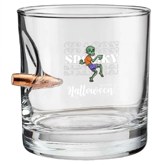 Spooky Season Zombie Halloween Fall Bullet Whiskey Glasses