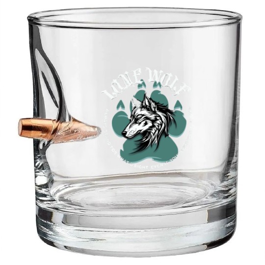 Lone Wolf Inspirational Leader Truther Quote Bullet Whiskey Glasses