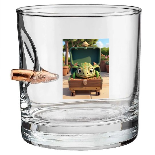 Tortuga grande con caja en jardin Bullet Whiskey Glasses