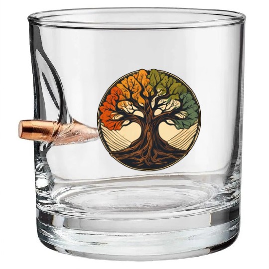 Tree / Wood / Forst / Tree of Life / Leaves Bullet Whiskey Glasses