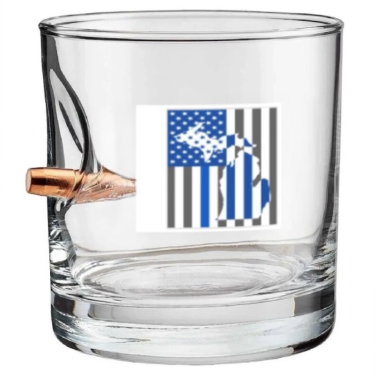 Police Bullet Whiskey Glasses, Michigan State Police Bullet Whiskey Glasses, Detroit