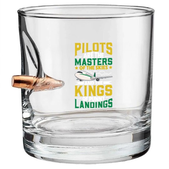 Pilot Aviation Airplane Airline Future Pilots Bullet Whiskey Glasses