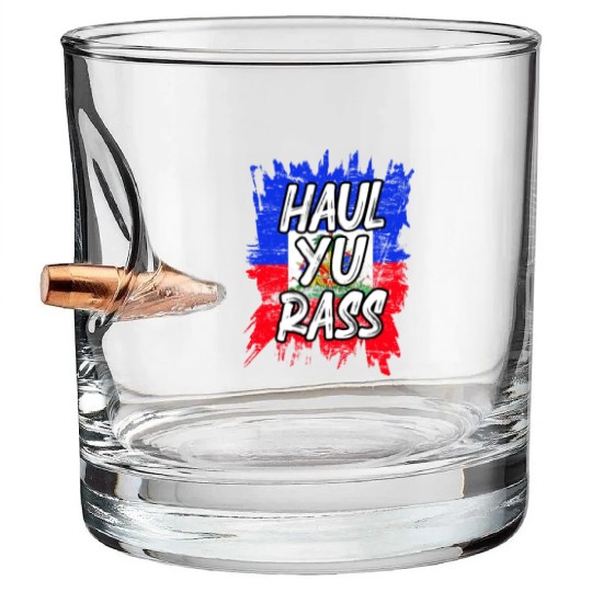 Creole Magic Afro Pride Kriol Haiti Flag Haitian Bullet Whiskey Glasses