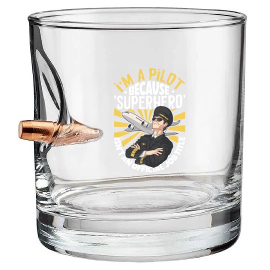 Pilot Aviation Airplane Airline Future Pilots Bullet Whiskey Glasses