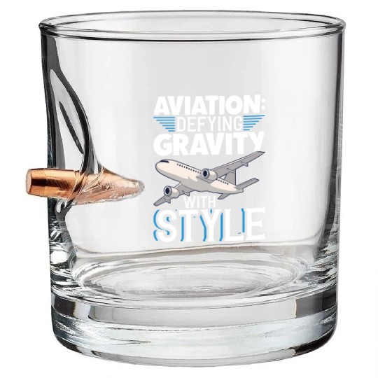 Pilot Aviation Airplane Airline Future Pilots Bullet Whiskey Glasses