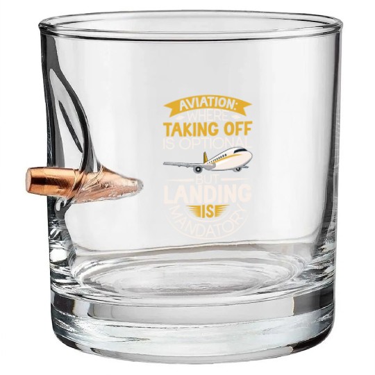 Pilot Aviation Airplane Airline Future Pilots Bullet Whiskey Glasses