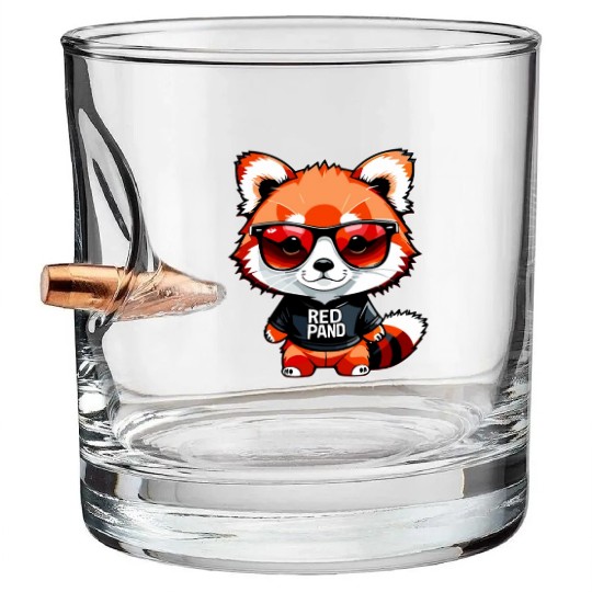 Chibi Red Panda Cub Bullet Whiskey Glasses