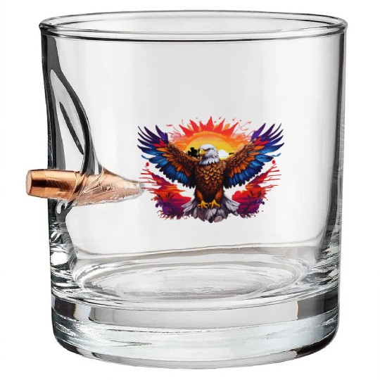 Eagle's Embrace: A Symphony of Freedom Bullet Whiskey Glasses
