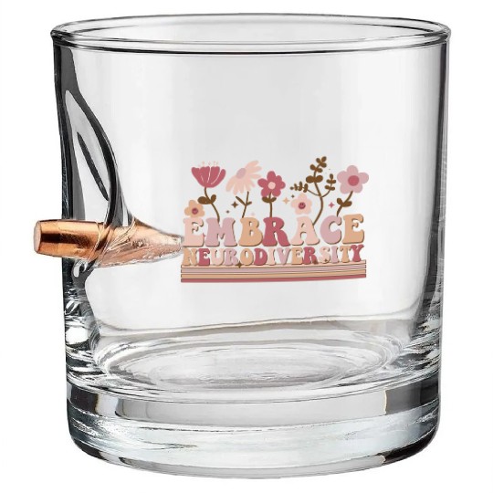 Embrace Neurodiversity Bullet Whiskey Glasses