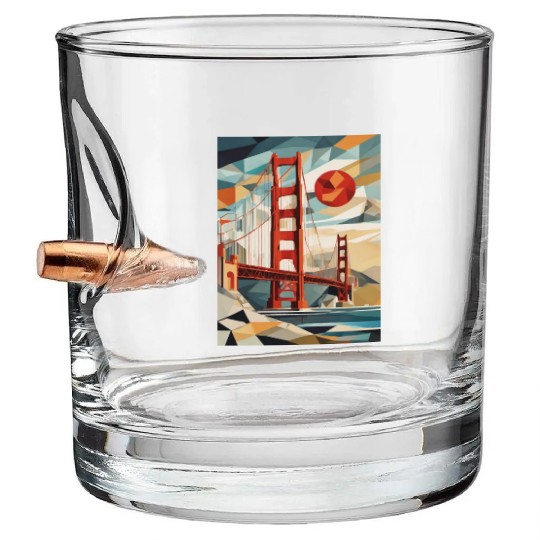 Golden Gate Bridge California Bullet Whiskey Glasses, Golden Gate