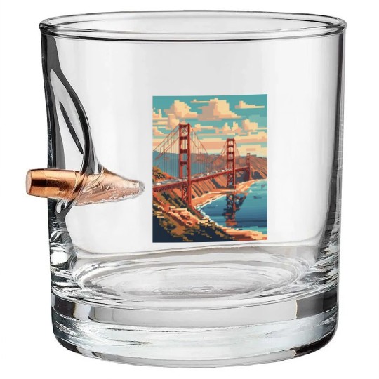 Golden Gate Bridge California Bullet Whiskey Glasses Bullet Whiskey Glasses, Golden