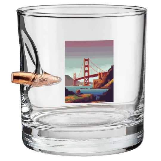 Golden Gate Bridge California Bullet Whiskey Glasses, Golden Gate