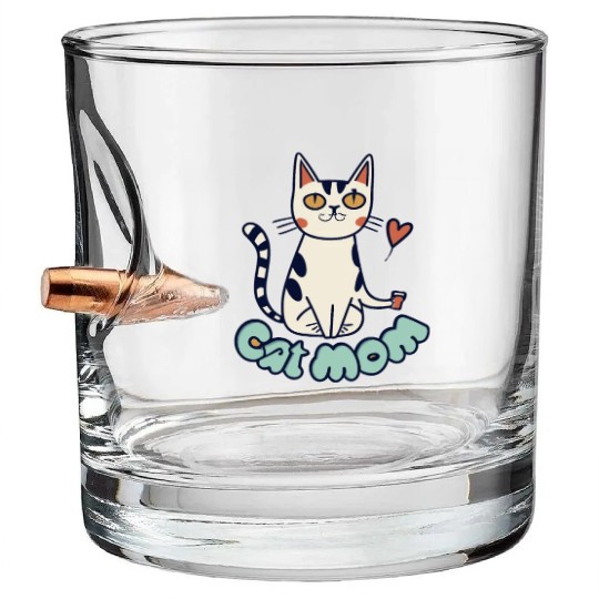 Cat cute and I love my Cat Funny , cat mom , cat Bullet Whiskey Glasses