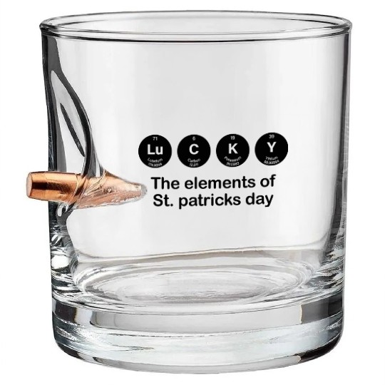 Periodic Table Elements Of Lucky Irish St Patrick Bullet Whiskey Glasses