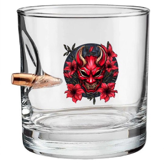 Hannya Red Lily Bullet Whiskey Glasses