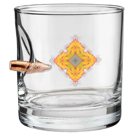 Radiant Mandala Symmetry Design Bullet Whiskey Glasses