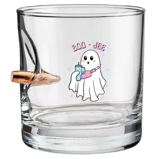 BOO-JEE Spooky Cute Ghost Halloween Costume Design Bullet Whiskey Glasses