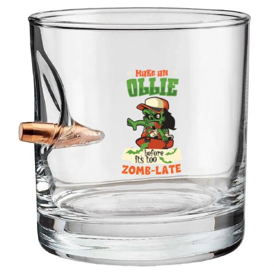 Spooky Horror Skateboarder Halloween Skateboarding Bullet Whiskey Glasses
