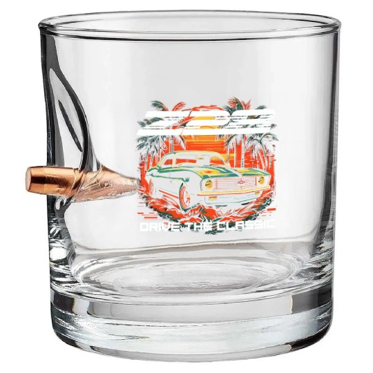 Sunset Camaro Z28 Bullet Whiskey Glasses