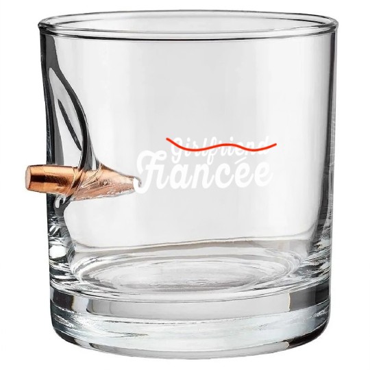 Girlfriend Fiancee Couple Engagement Engaged Bullet Whiskey Glasses